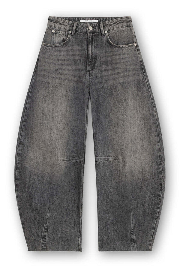 Jimi - Mid Waist Barrel Jeans With Darts