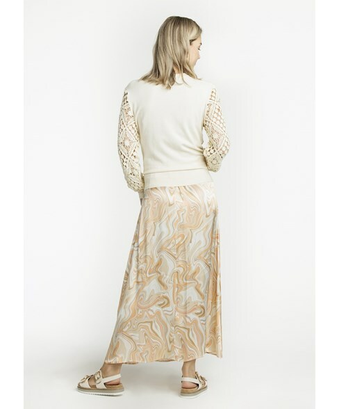 Skirt Satin Soft Liquids Print - Multi