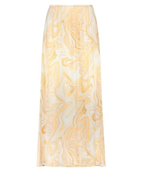 Skirt Satin Soft Liquids Print - Multi