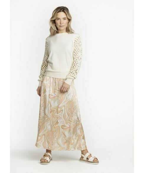 Skirt Satin Soft Liquids Print - Multi