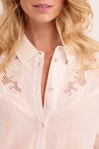 Lurex Blouse Lace - Wit