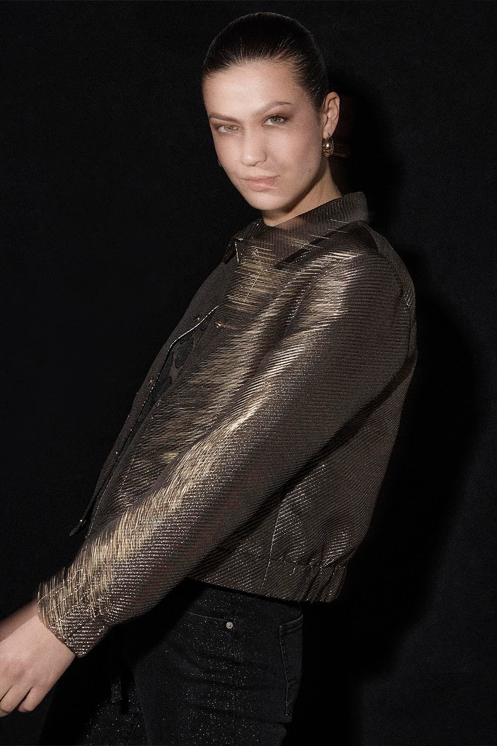 Tailored Lurex Jacket - Goud