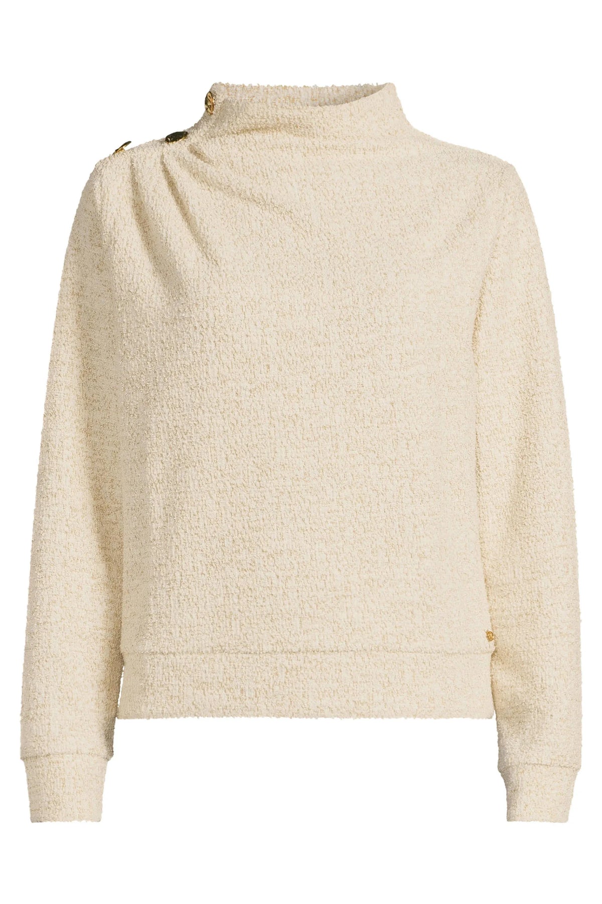Lurex Boucl Jumper Button Details - Multi