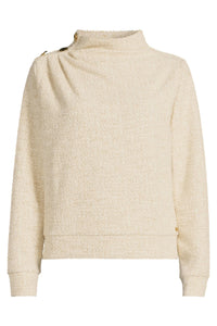 Lurex Boucl Jumper Button Details - Multi