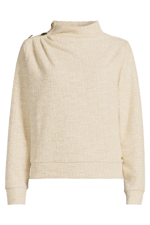 Lurex Boucl Jumper Button Details - Multi