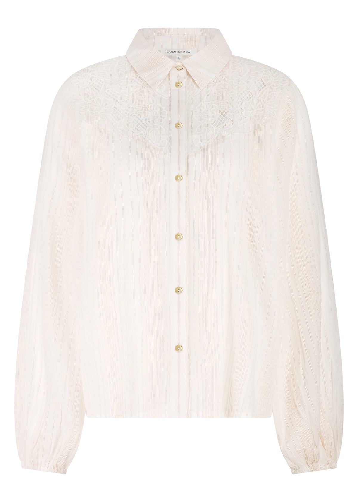Lurex Blouse Lace - Wit