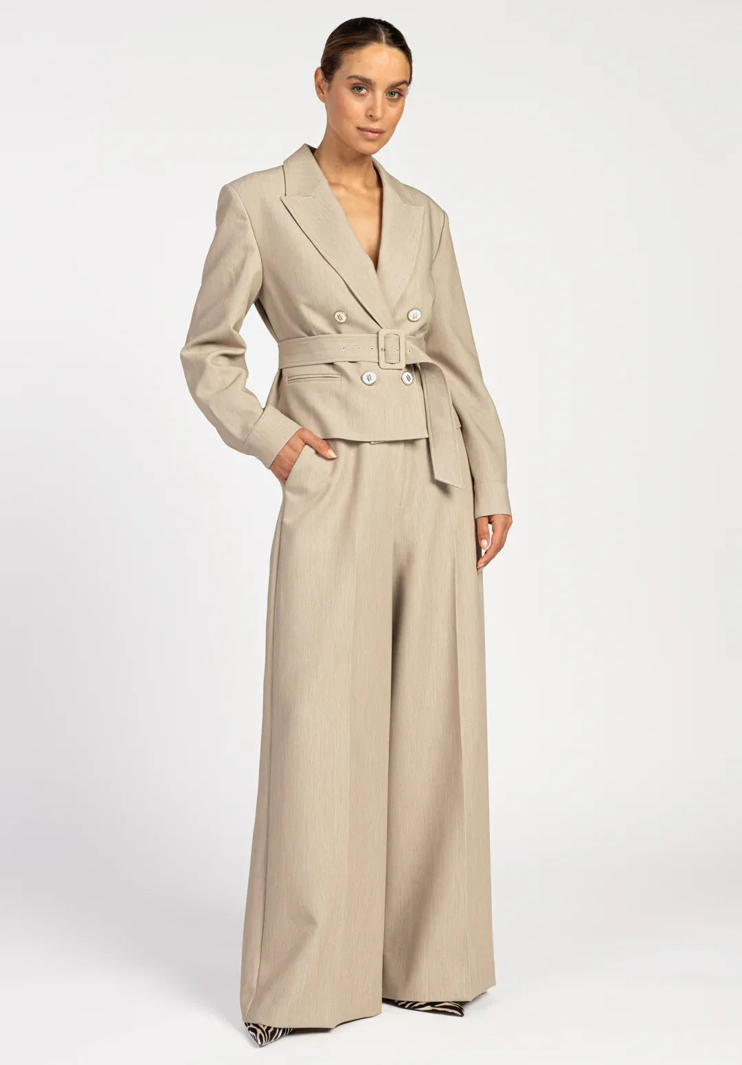 TROUSERS - Taupe