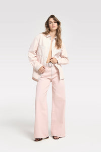 Palazzo Jeans With Belt - Roze