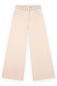 Palazzo Jeans With Belt - Roze