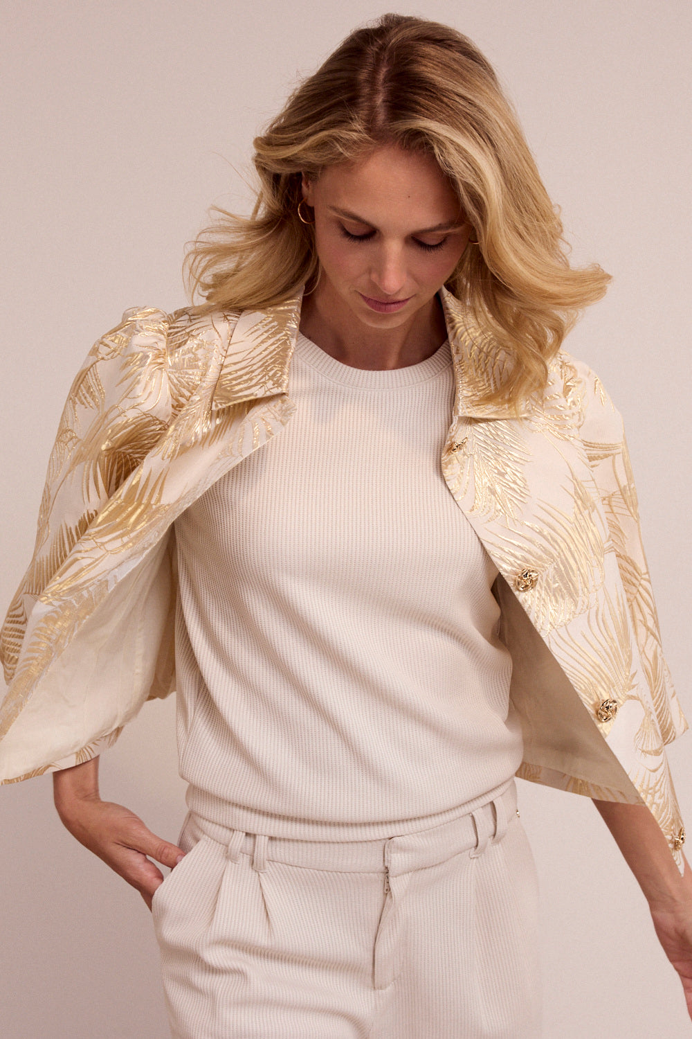 Palm Jacquard Jacket - Grijs
