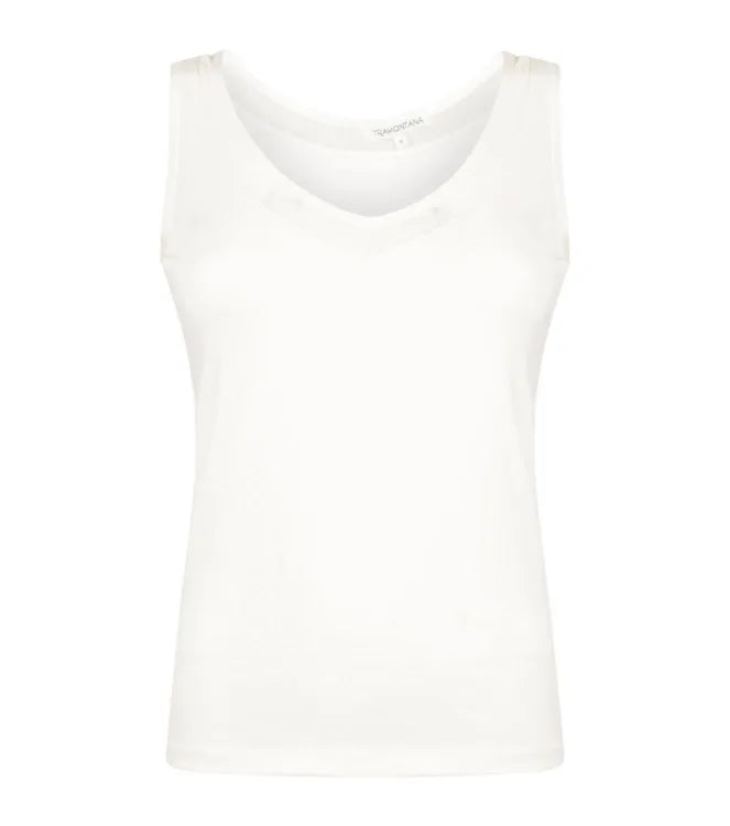 Basic V-Neck Singlet Mesh - Wit