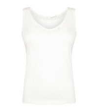 Basic V-Neck Singlet Mesh - Wit