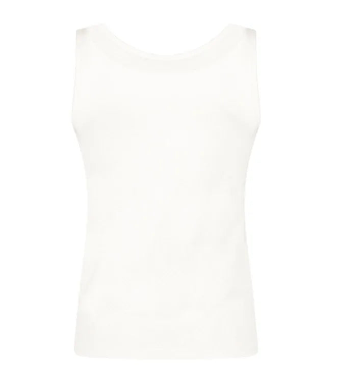 Basic V-Neck Singlet Mesh - Wit
