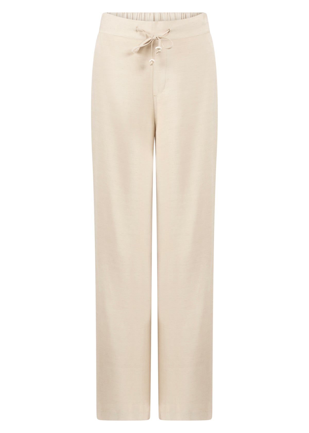 Linen Blend Wide-Leg Trousers