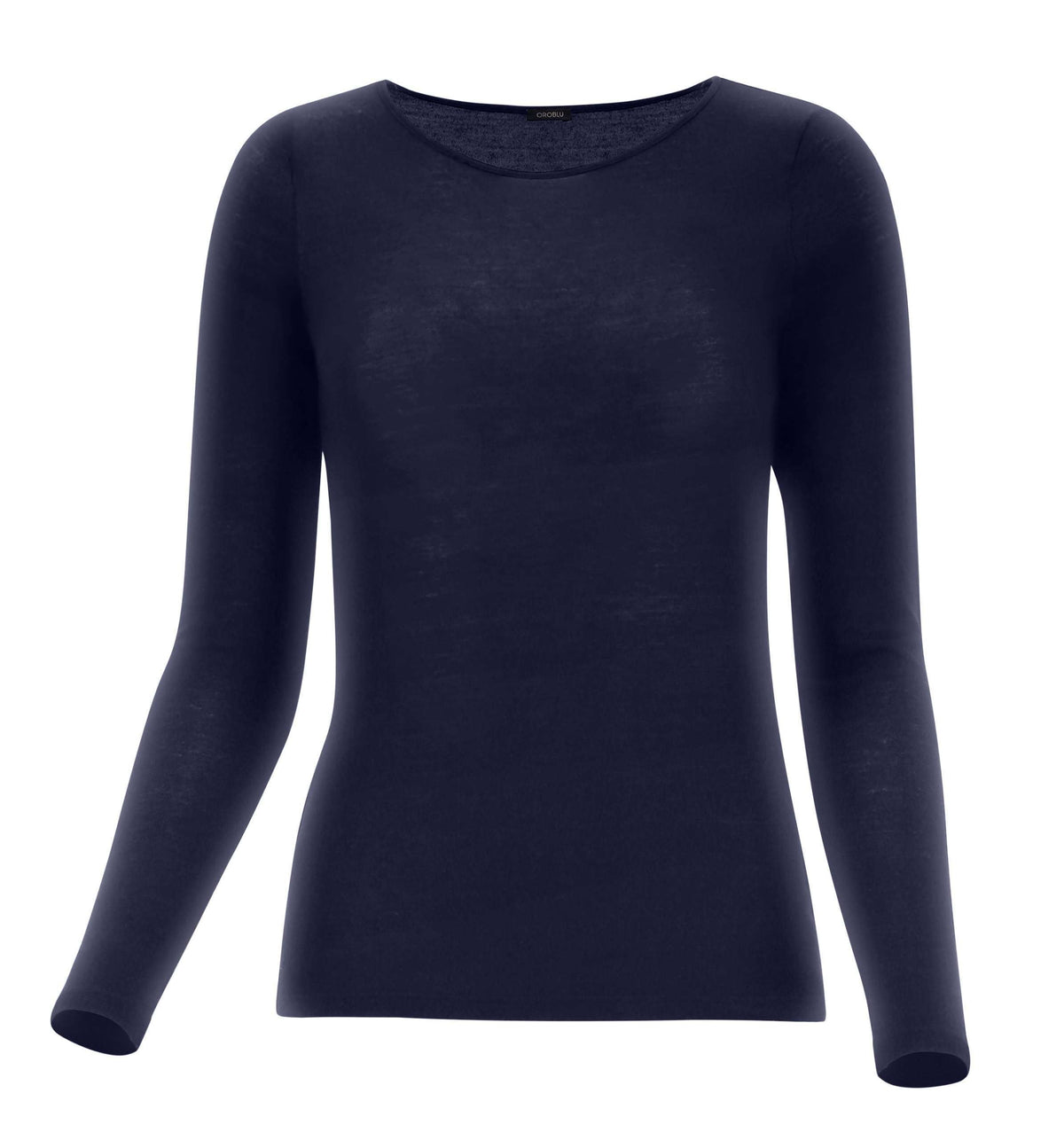Perfect Line Cashmere - T-Shirt Long Sleeve - Blauw
