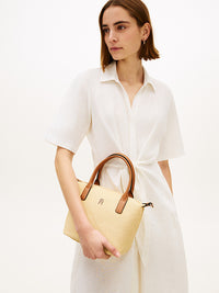 Popette mini tote raffia - Bruin