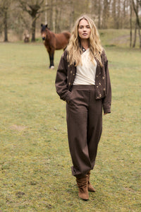 Barrel-Fit Tweed Trousers