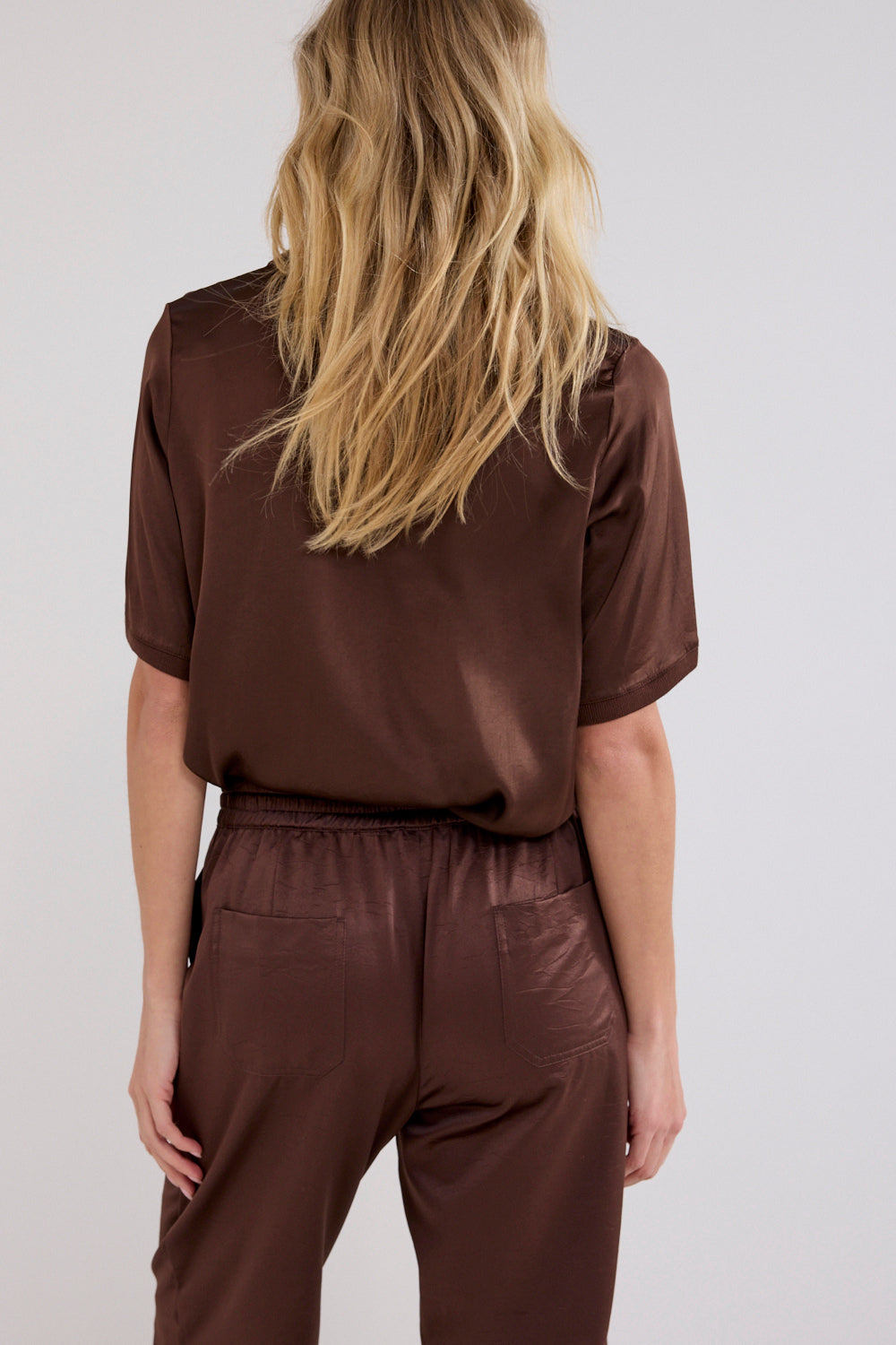 Satin Short-Sleeve Top
