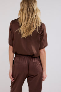 Satin Short-Sleeve Top