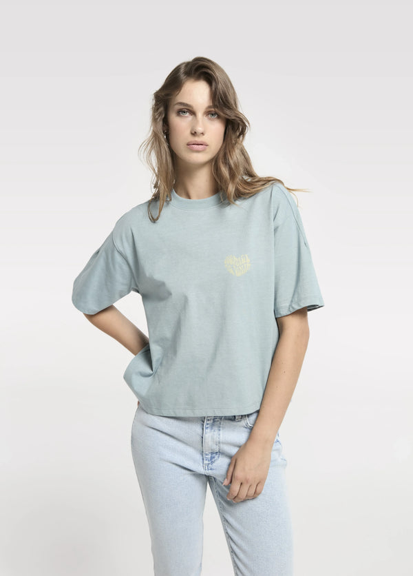 Detailed Printed Tee - Blauw