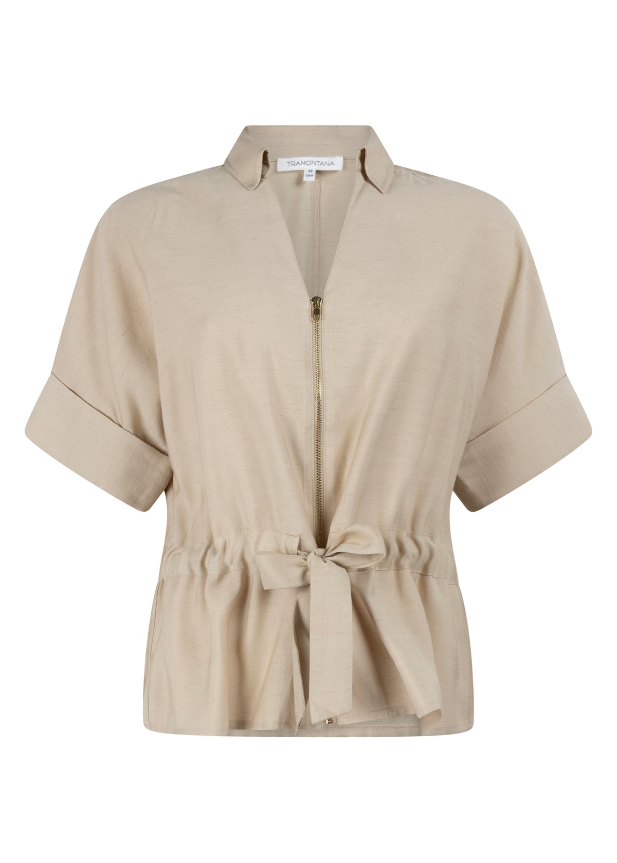 Short-Sleeve Blouse Zipper
