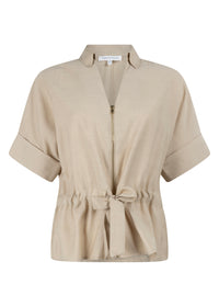 Short-Sleeve Blouse Zipper