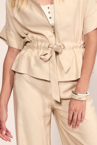 Short-Sleeve Blouse Zipper