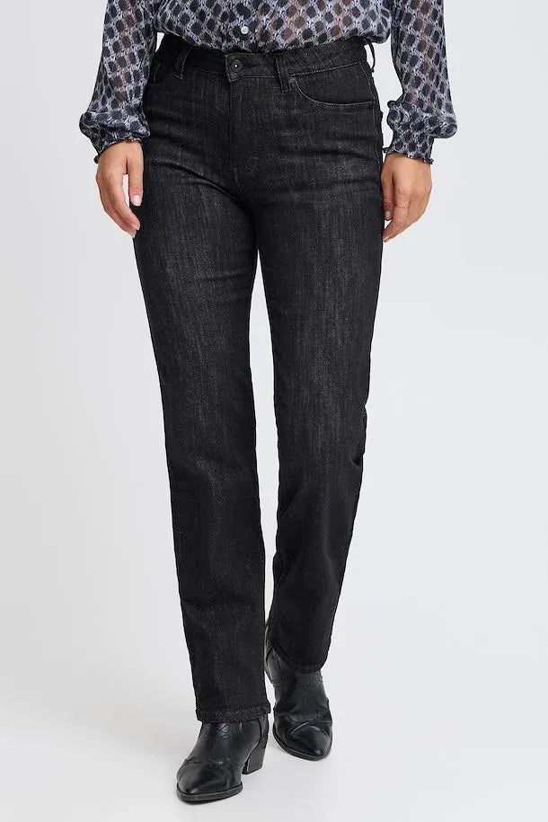 PZJOYY HW Jeans Straight Leg - Zwart
